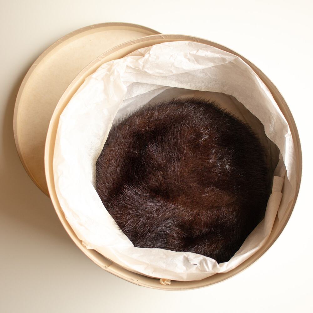 Vintage Fur Pillbox Hat | Mr. Mark New York in Marshall Field The French RoomBox